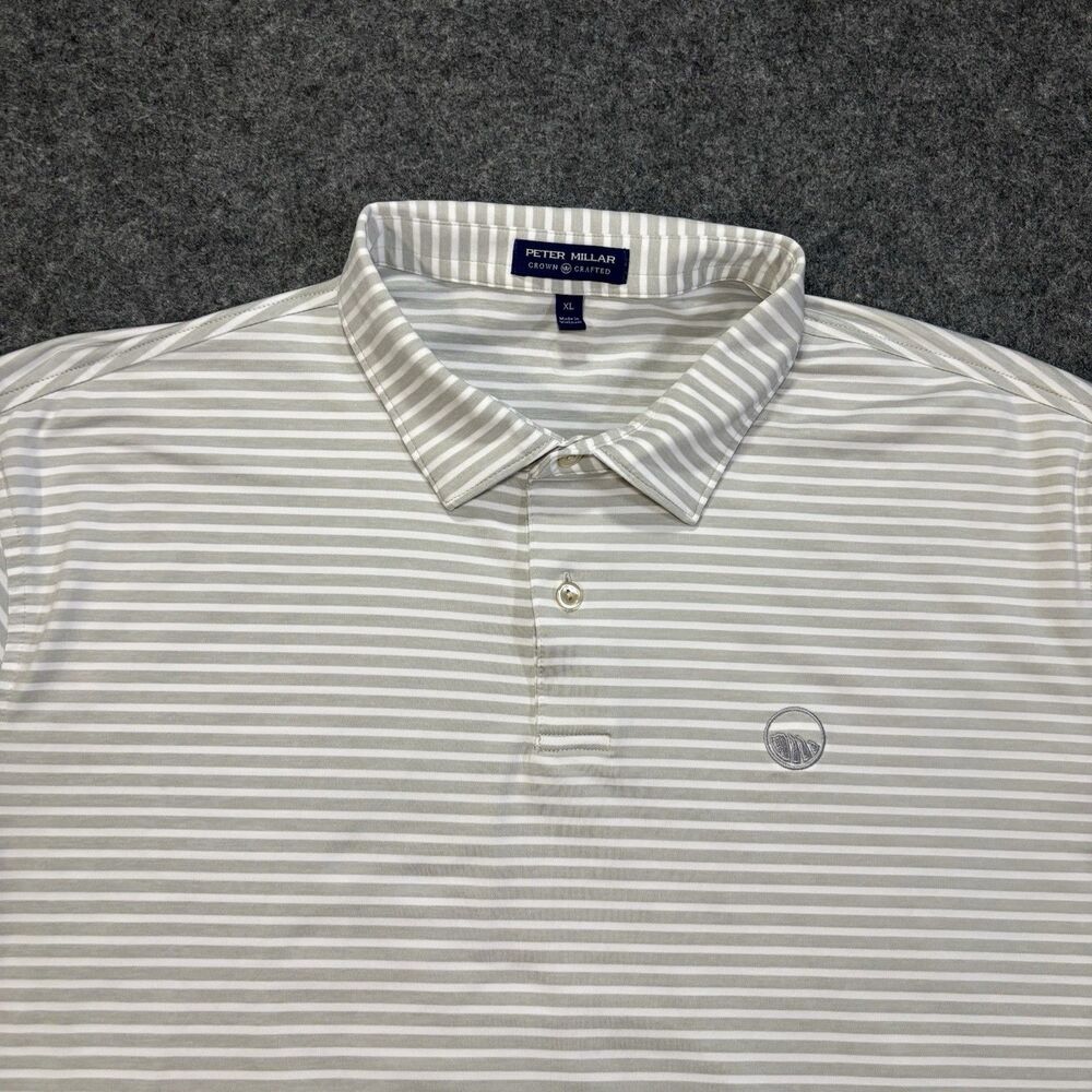 Peter Millar Crown Crafted Polo Shirt Men’s XL Striped Golf Logo